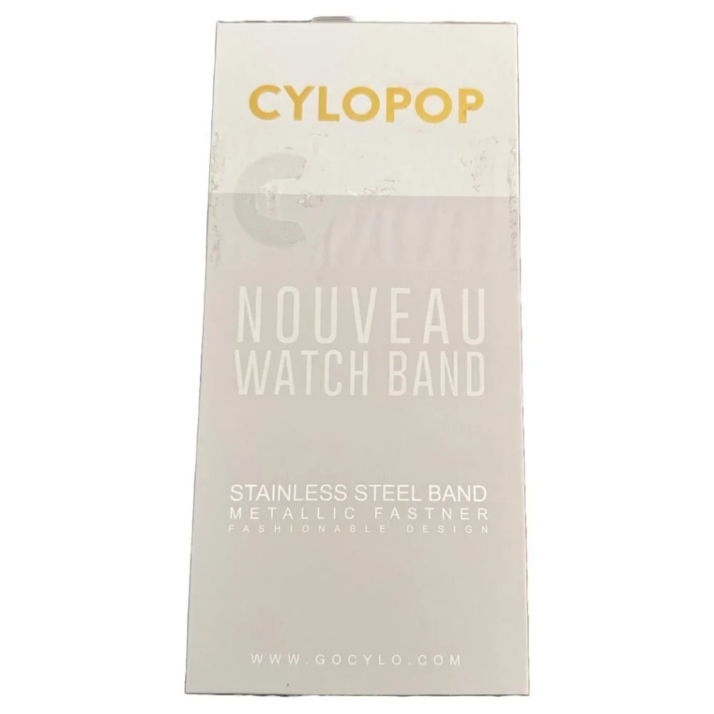 NWT and NIB CYCLOPOP Apple Watch Band 42/44/45 - White Stainless green l…